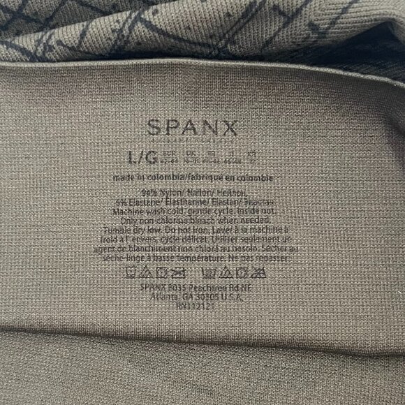 Spanx Women's L Black Green Striped Look At Me Seamless Ankle Leggings - Picture 2 of 5